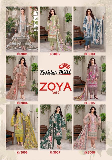 Patidar Zoya Vol-3 – Dress Material - Wholesale Catalog