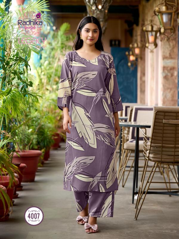 Radhika Lifestyle Legacy vol 4 catalog western cord sets for women