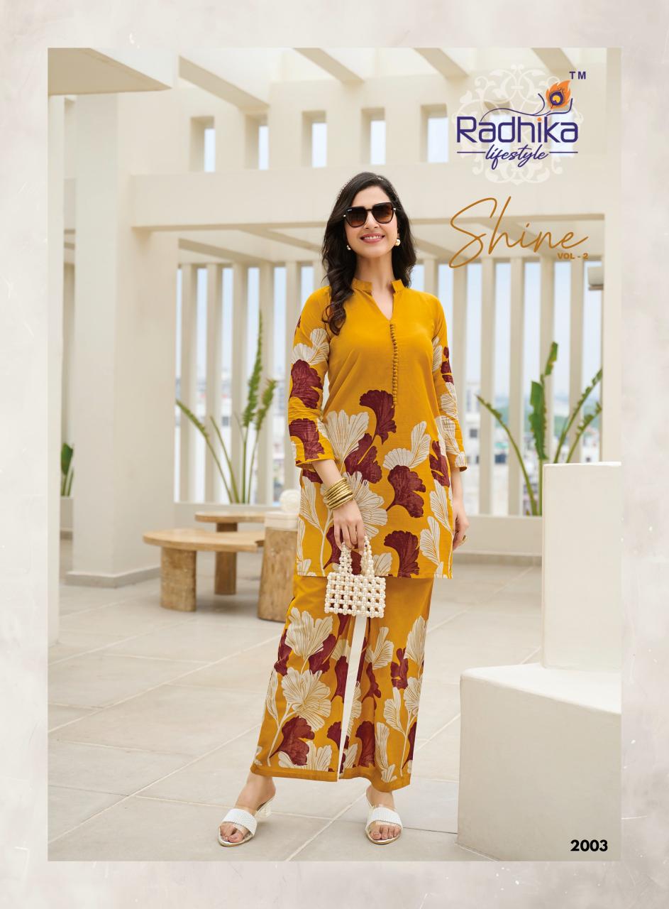 Radhika Lifestyle Shine Vol 2 catalog modest co ord sets for women