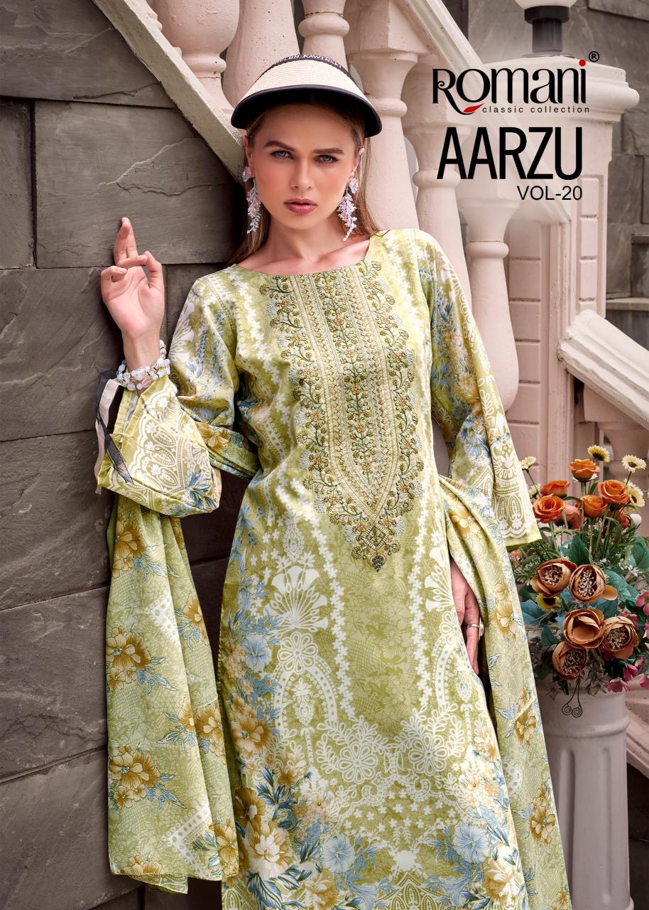 Romani Aarzu Vol 20 Catalog dress material wholesale