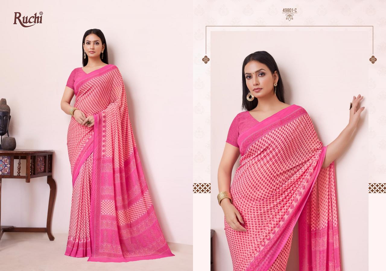 Ruchi Ragaa Georgette 19 catalog fabdeal sarees surat gujarat