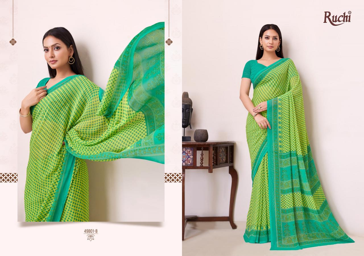 Ruchi Ragaa Georgette 19 catalog fabdeal sarees surat gujarat