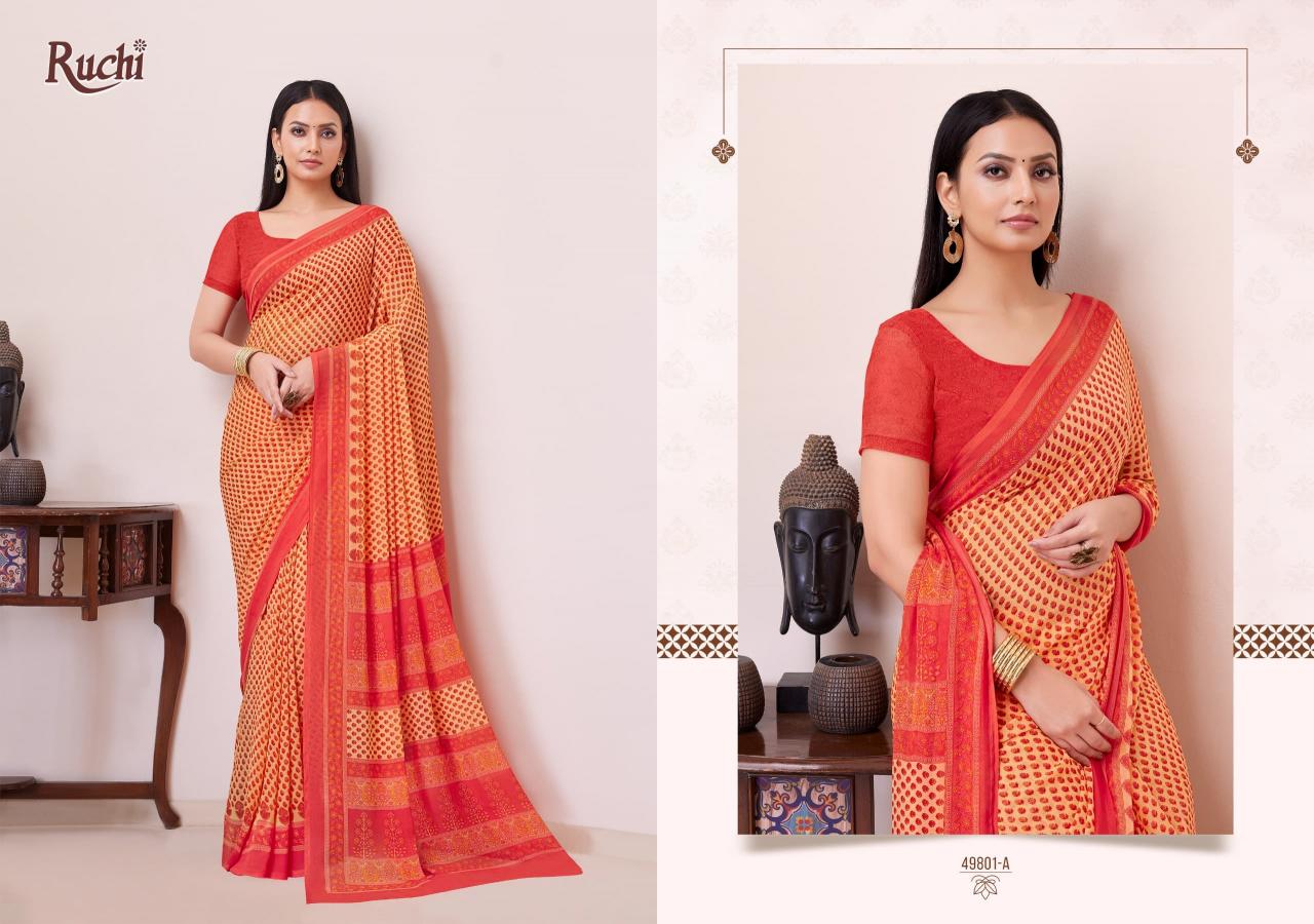 Ruchi Ragaa Georgette 19 catalog fabdeal sarees surat gujarat