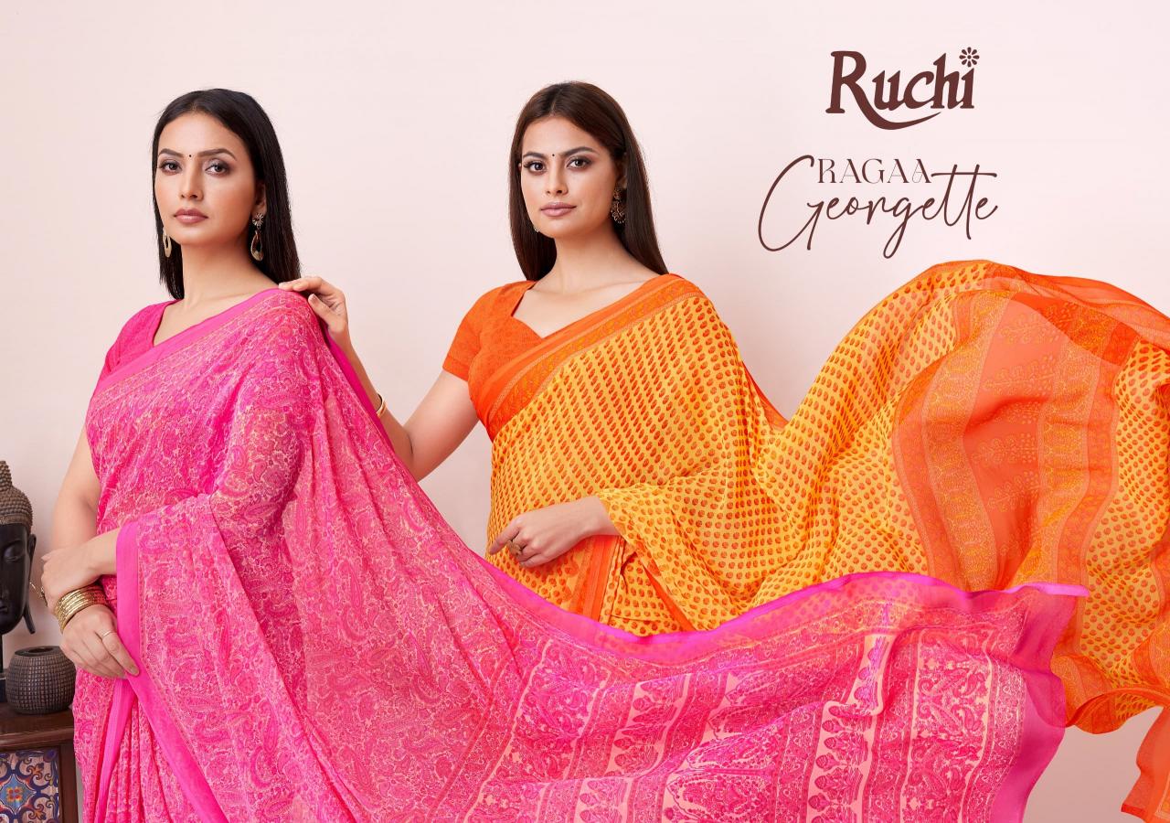 Ruchi Ragaa Georgette 19 catalog fabdeal sarees surat gujarat