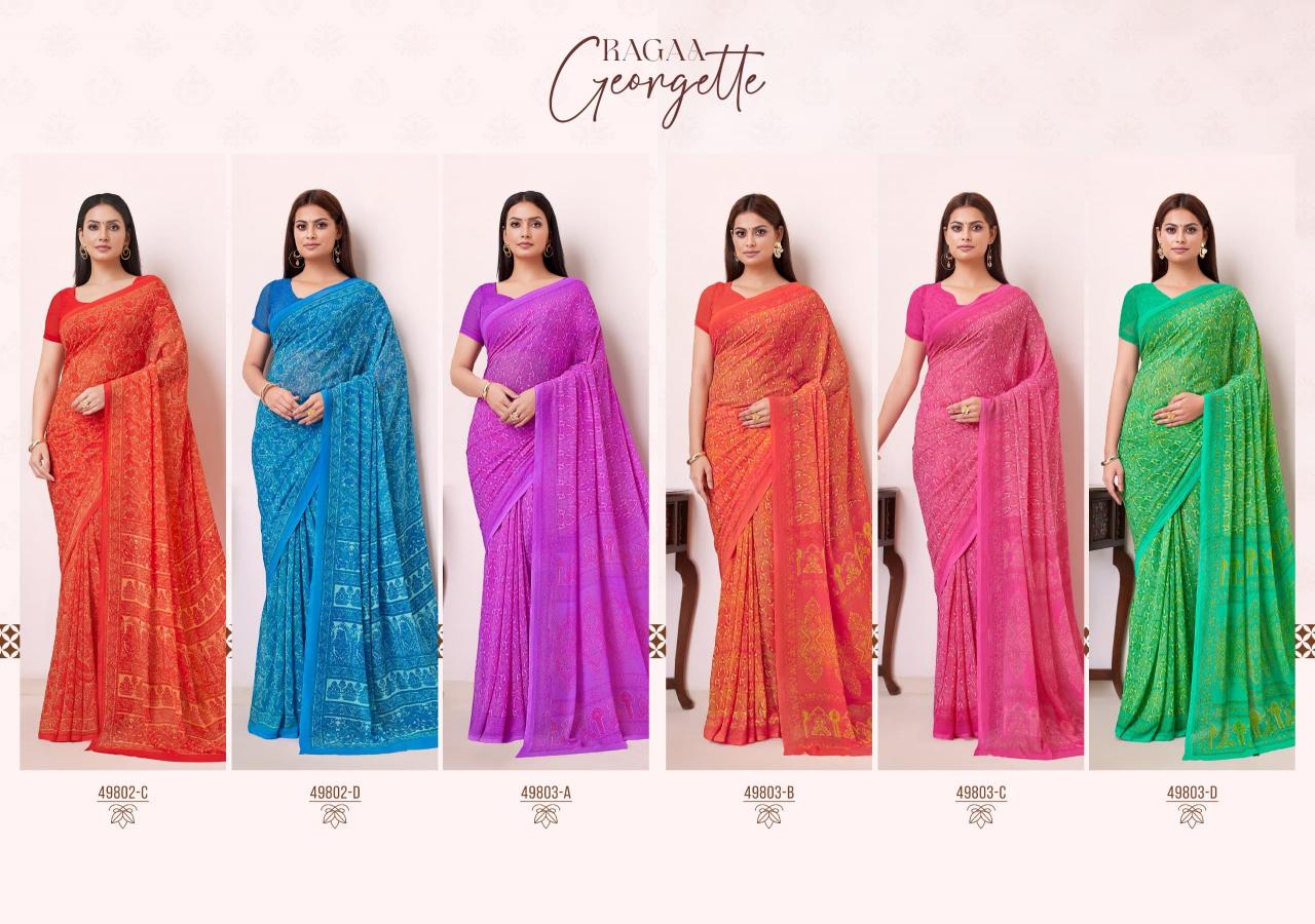 Ruchi Ragaa Georgette 19 catalog fabdeal sarees surat gujarat