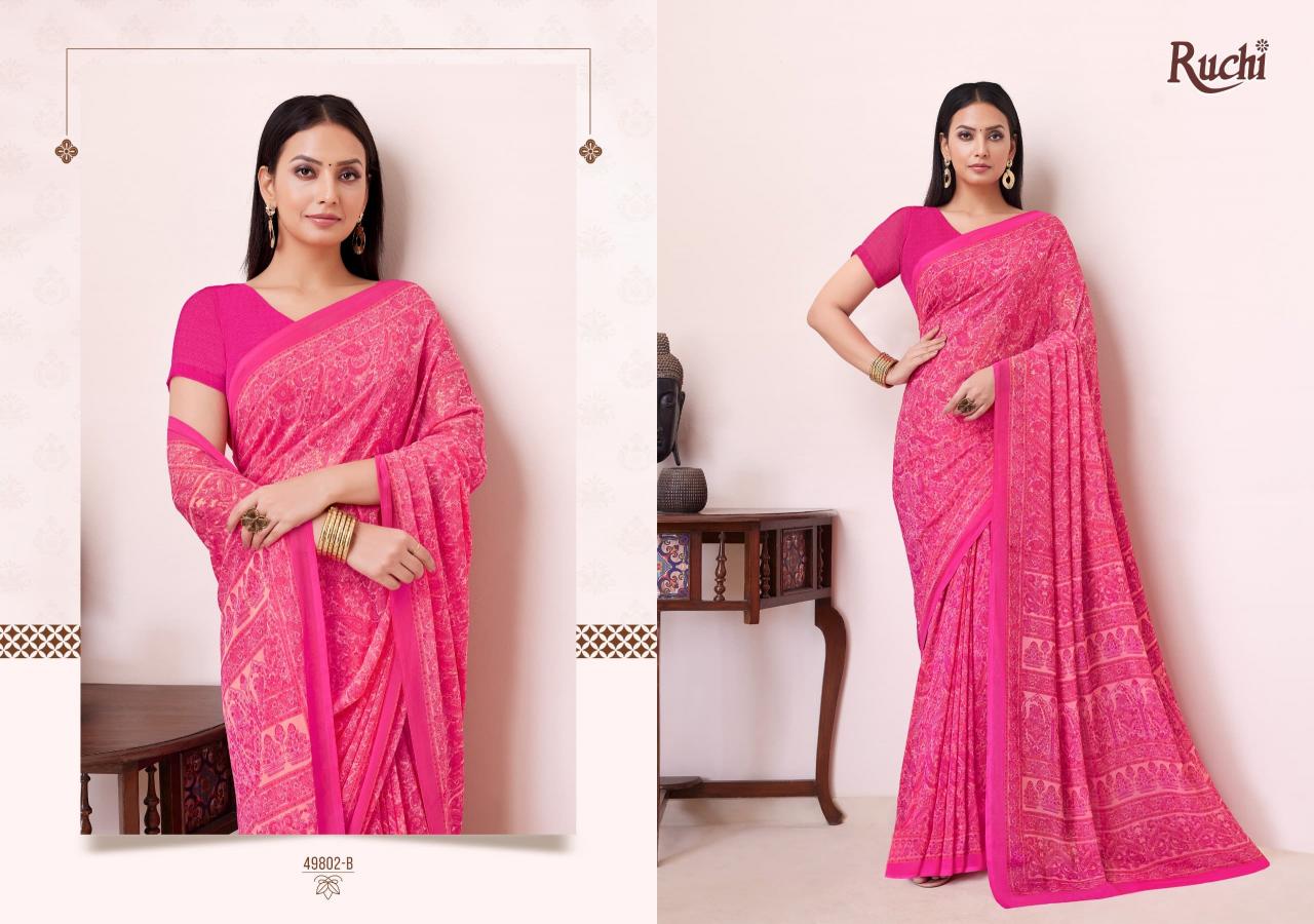 Ruchi Ragaa Georgette 19 catalog fabdeal sarees surat gujarat