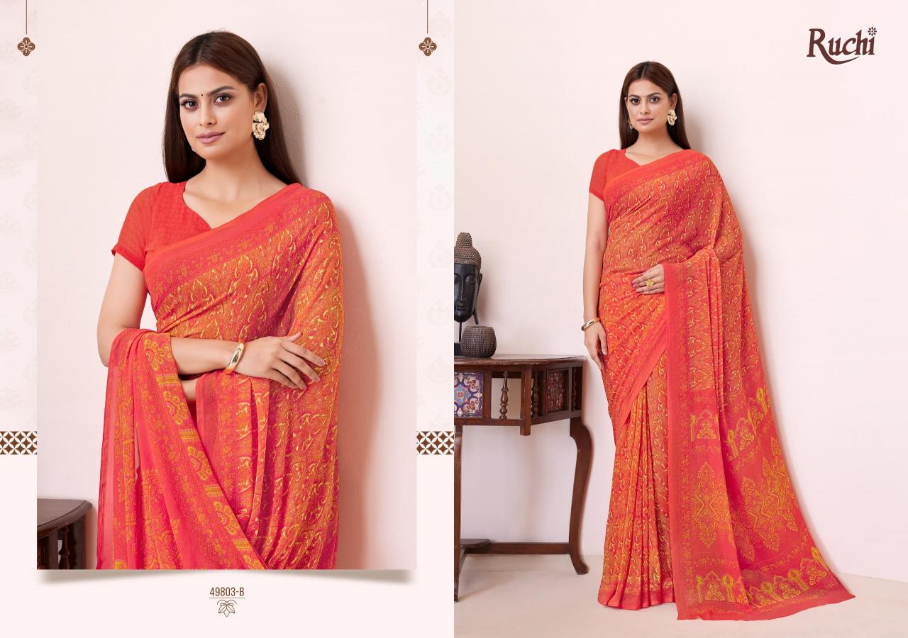 Ruchi Ragaa Georgette 19 catalog fabdeal sarees surat gujarat