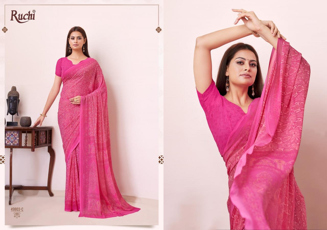 Ruchi Ragaa Georgette 19 catalog fabdeal sarees surat gujarat