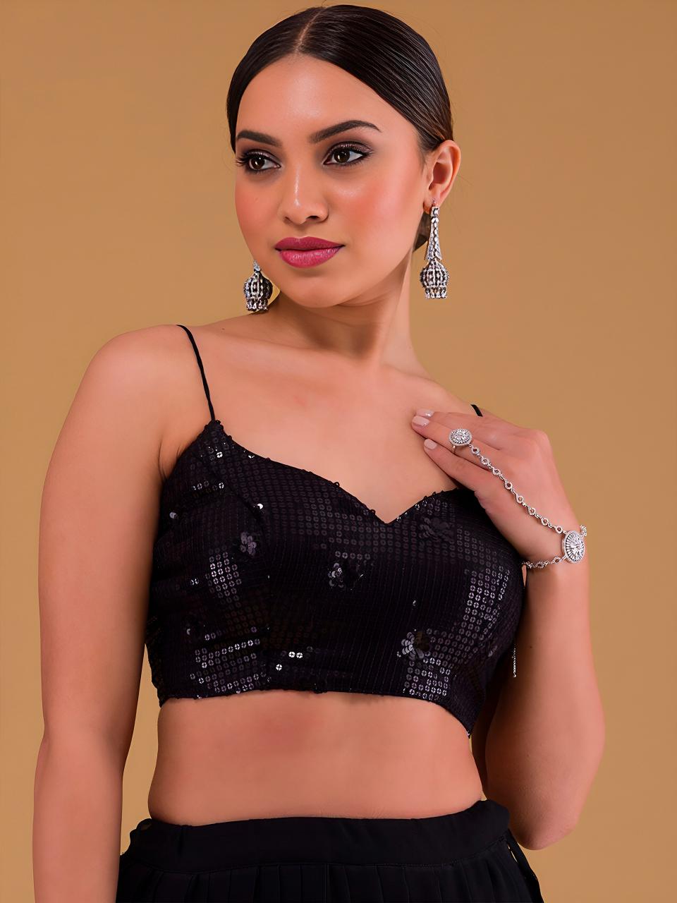 Sabella 15068 Black catalog semi stiched lehenga choli for girl online india