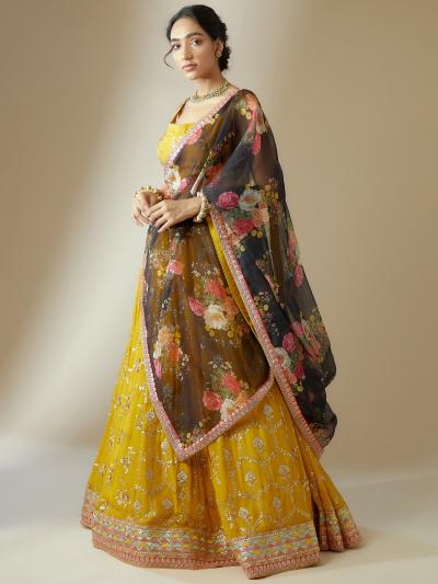 Sabella 5086 Yellow catalog south india fashion lehengas online