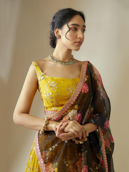 Sabella 5086 Yellow catalog south india fashion lehengas online