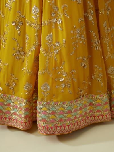 Sabella 5086 Yellow catalog south india fashion lehengas online