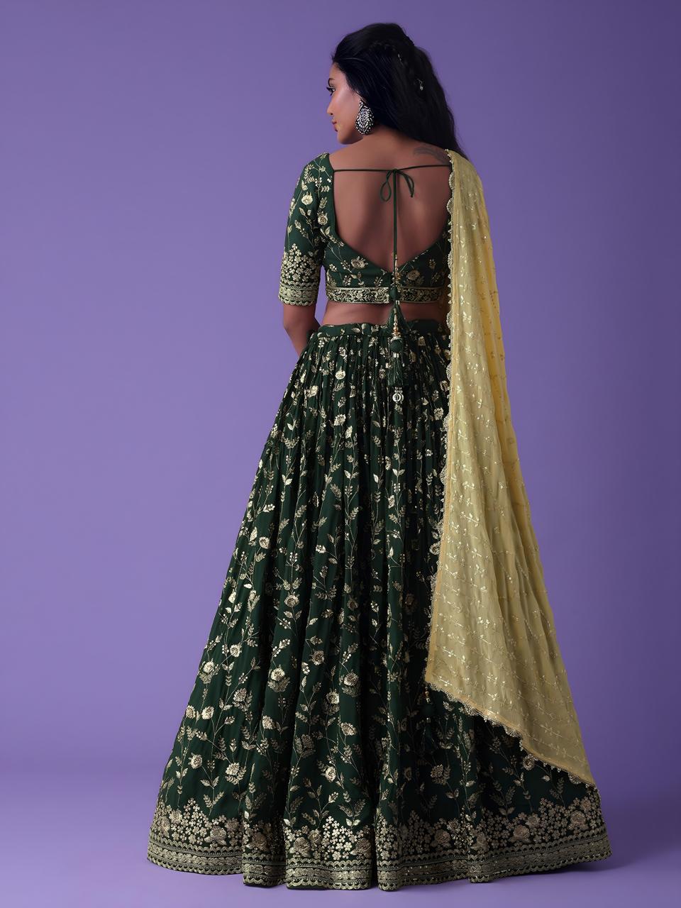 Sabella 5099 Green catalog lehenga for bride in india