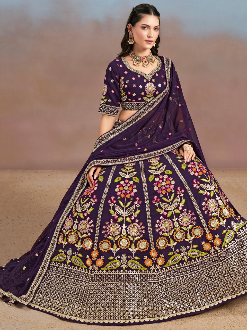 Sabella 6008 Purple catalog online lehenga store india