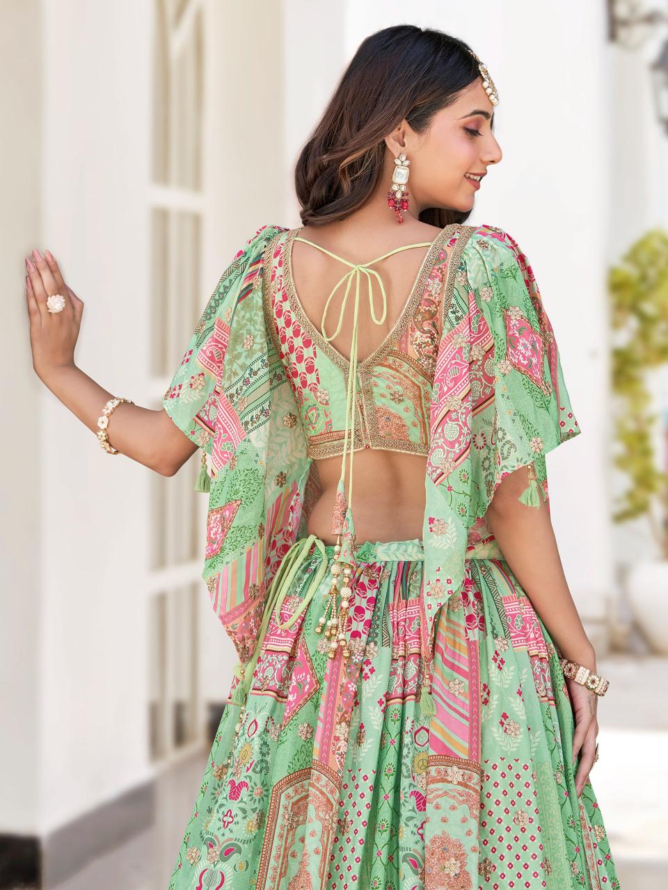Sabella 7050 Green catalog buy party wear lehenga online india