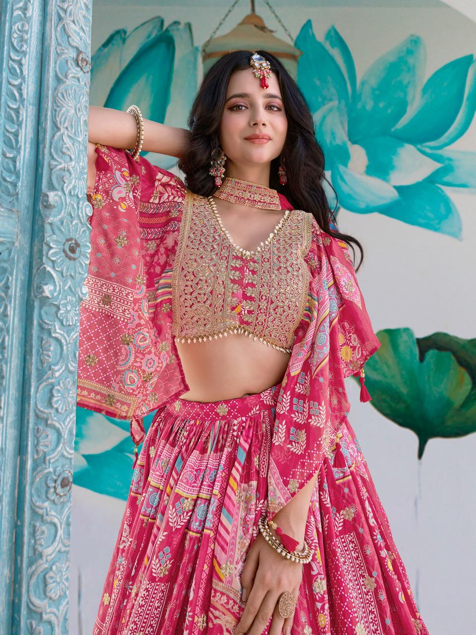 Sabella 7050 Pink catalog buy online chunni in india for lehenga