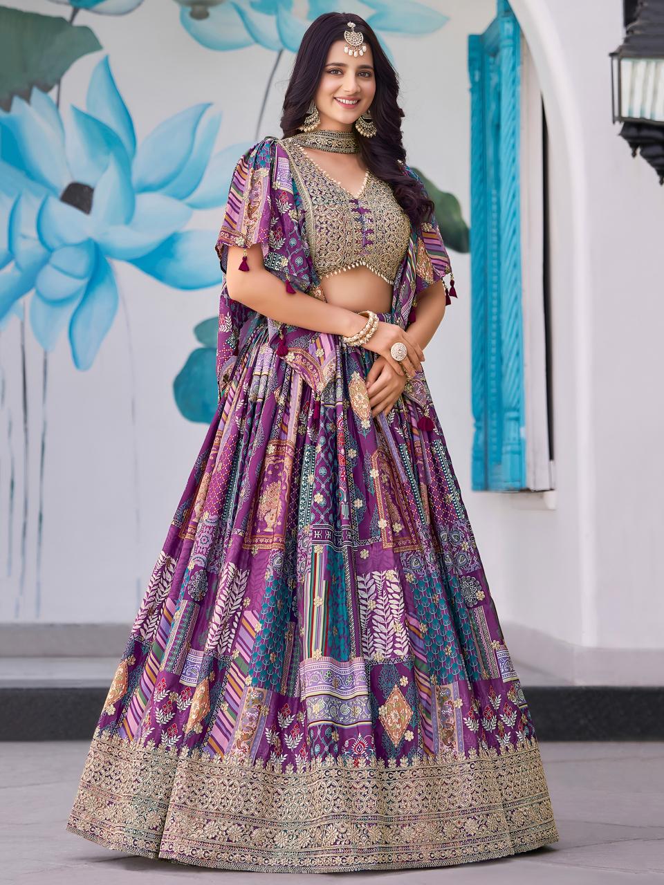 Sabella 7050 Purple catalog buy online cheap lehenga india