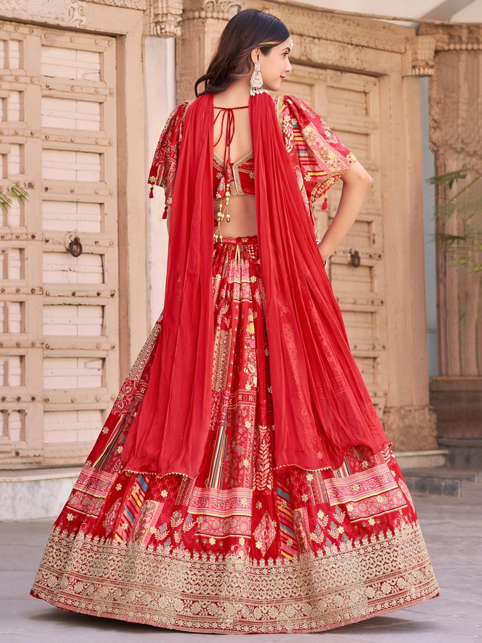 Sabella 7050 Red catalog online buy lehenga in india
