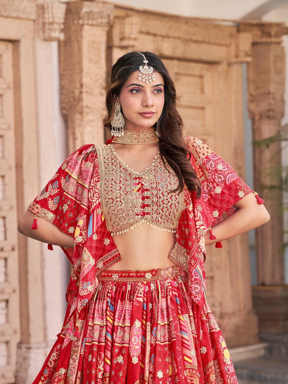 Sabella 7050 Red catalog online buy lehenga in india