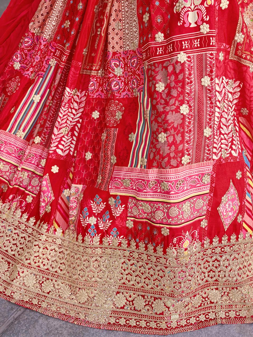 Sabella 7050 Red catalog online buy lehenga in india