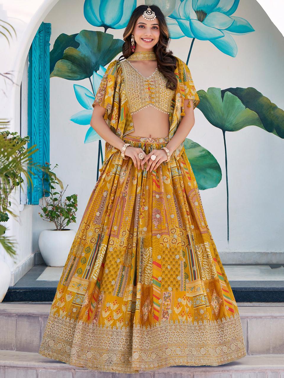 Sabella 7050 Yellow catalog shein india lehenga