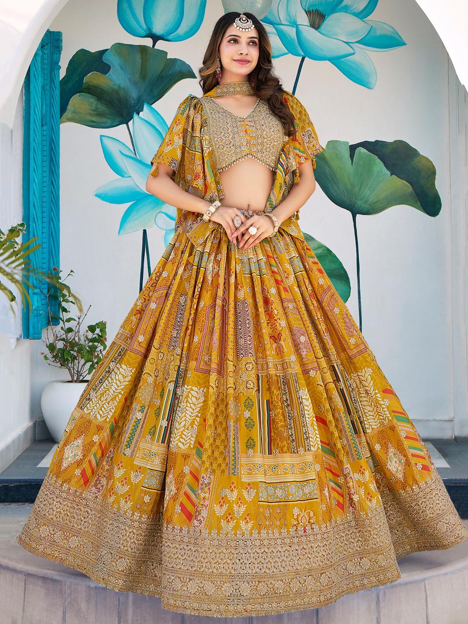 Sabella 7050 Yellow catalog shein india lehenga