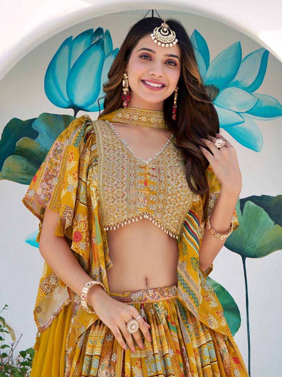 Sabella 7050 Yellow catalog shein india lehenga