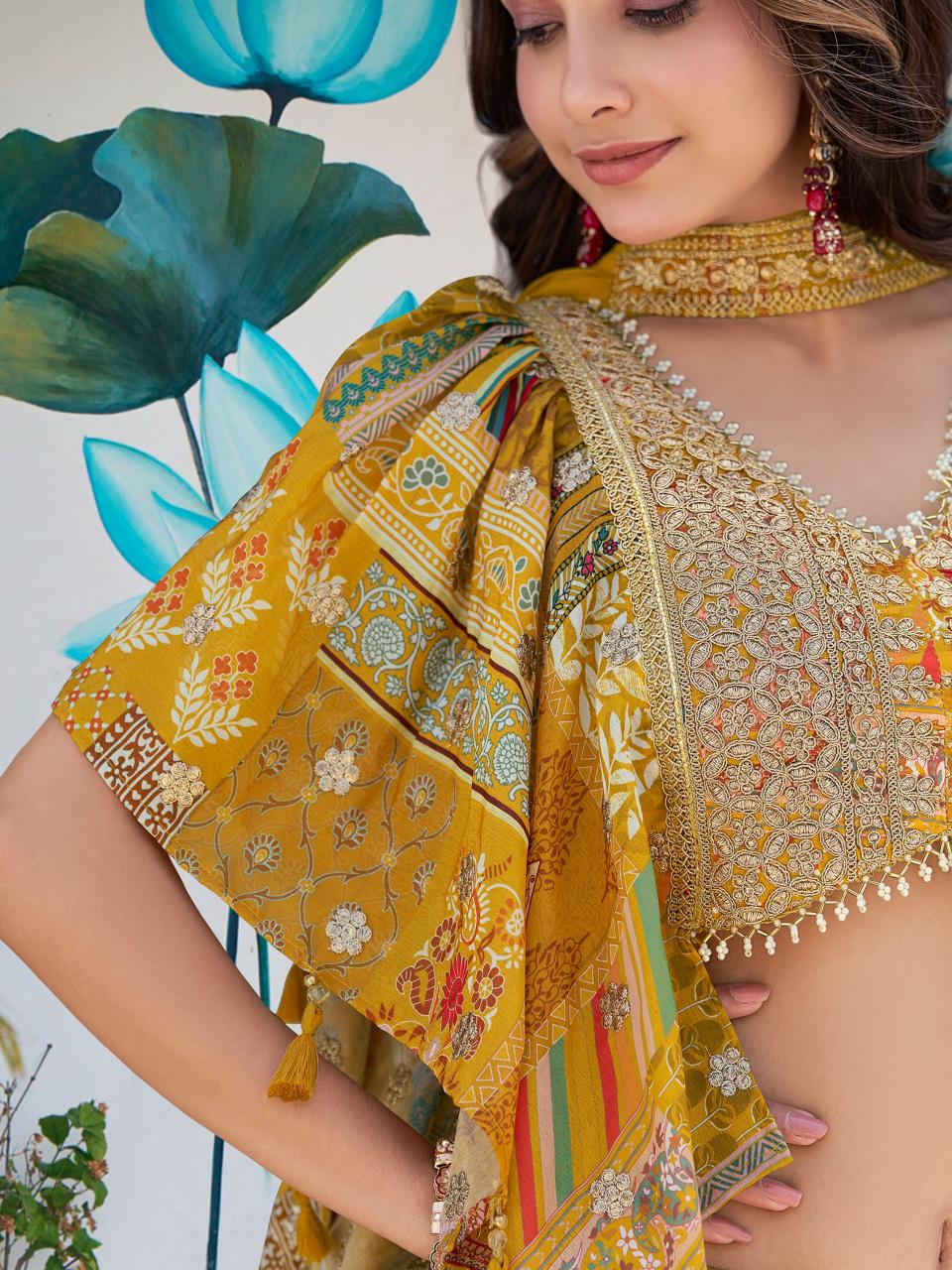 Sabella 7050 Yellow catalog shein india lehenga