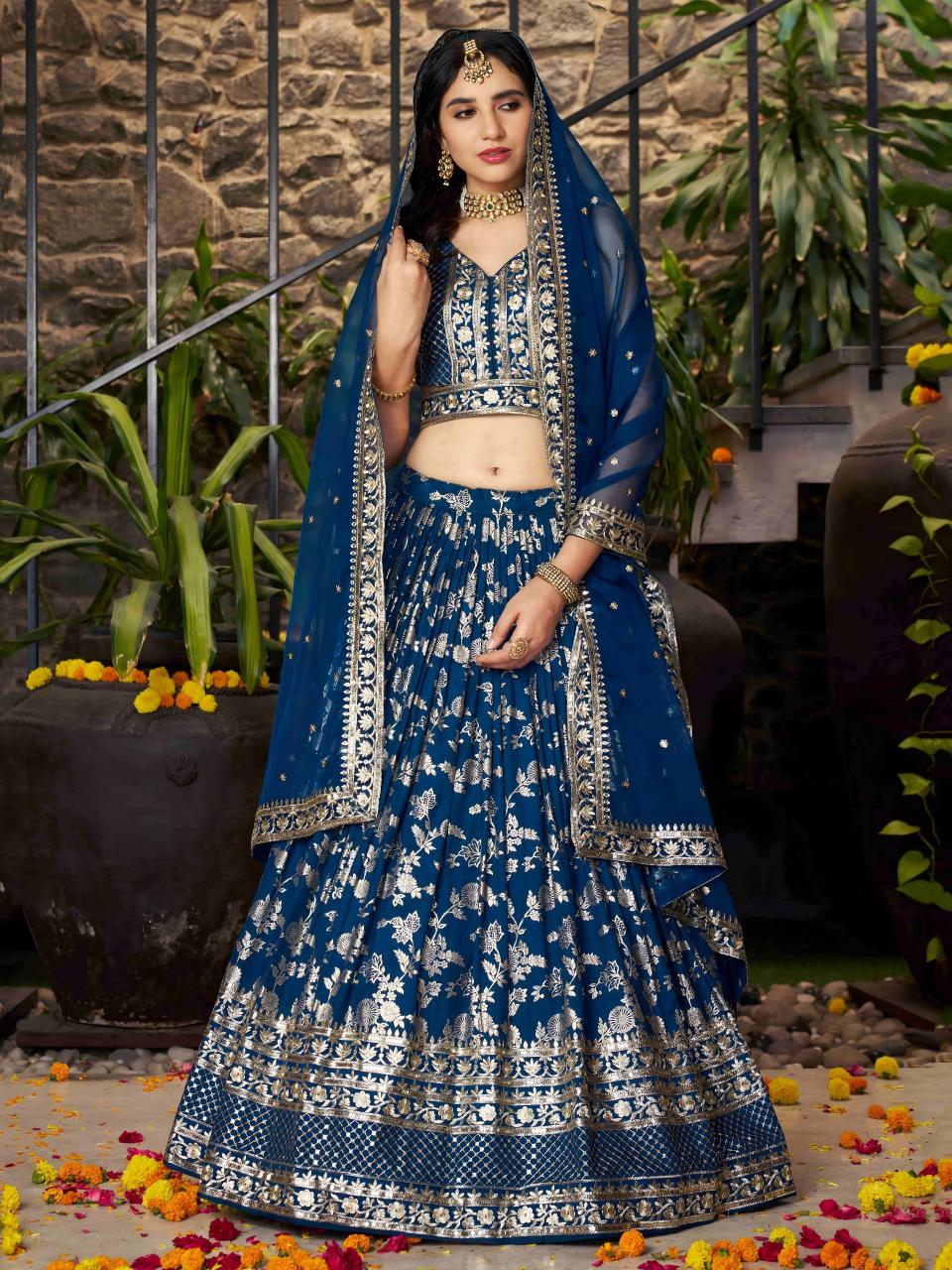 Sabella 7100 Dove Blue catalog lehenga choli online shopping india