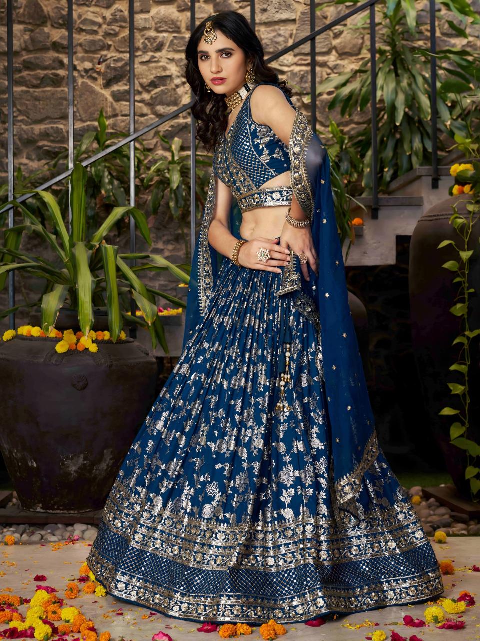 Sabella 7100 Dove Blue catalog lehenga choli online shopping india