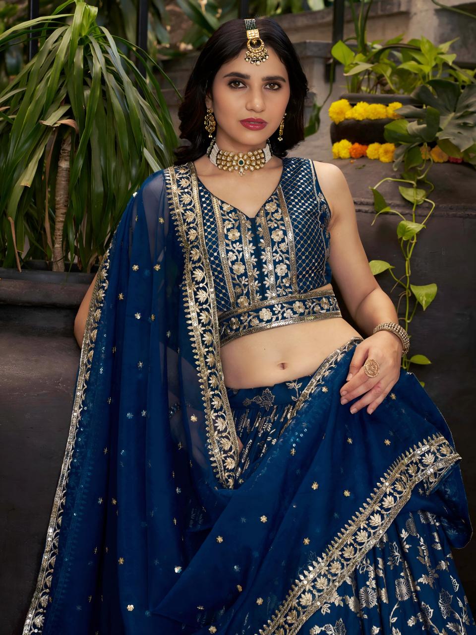 Sabella 7100 Dove Blue catalog lehenga choli online shopping india