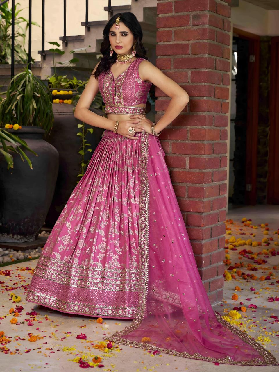 Sabella 7100 Pink catalog lehenga dress images with price in india