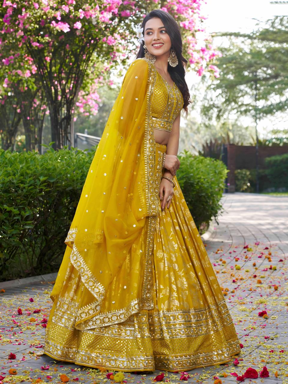 Sabella 7100 Yellow catalog order lehenga online india