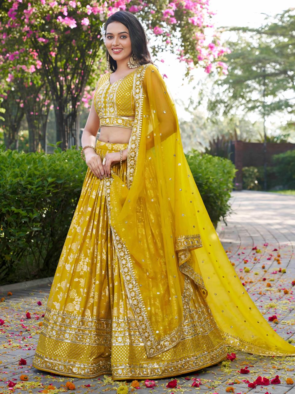 Sabella 7100 Yellow catalog order lehenga online india