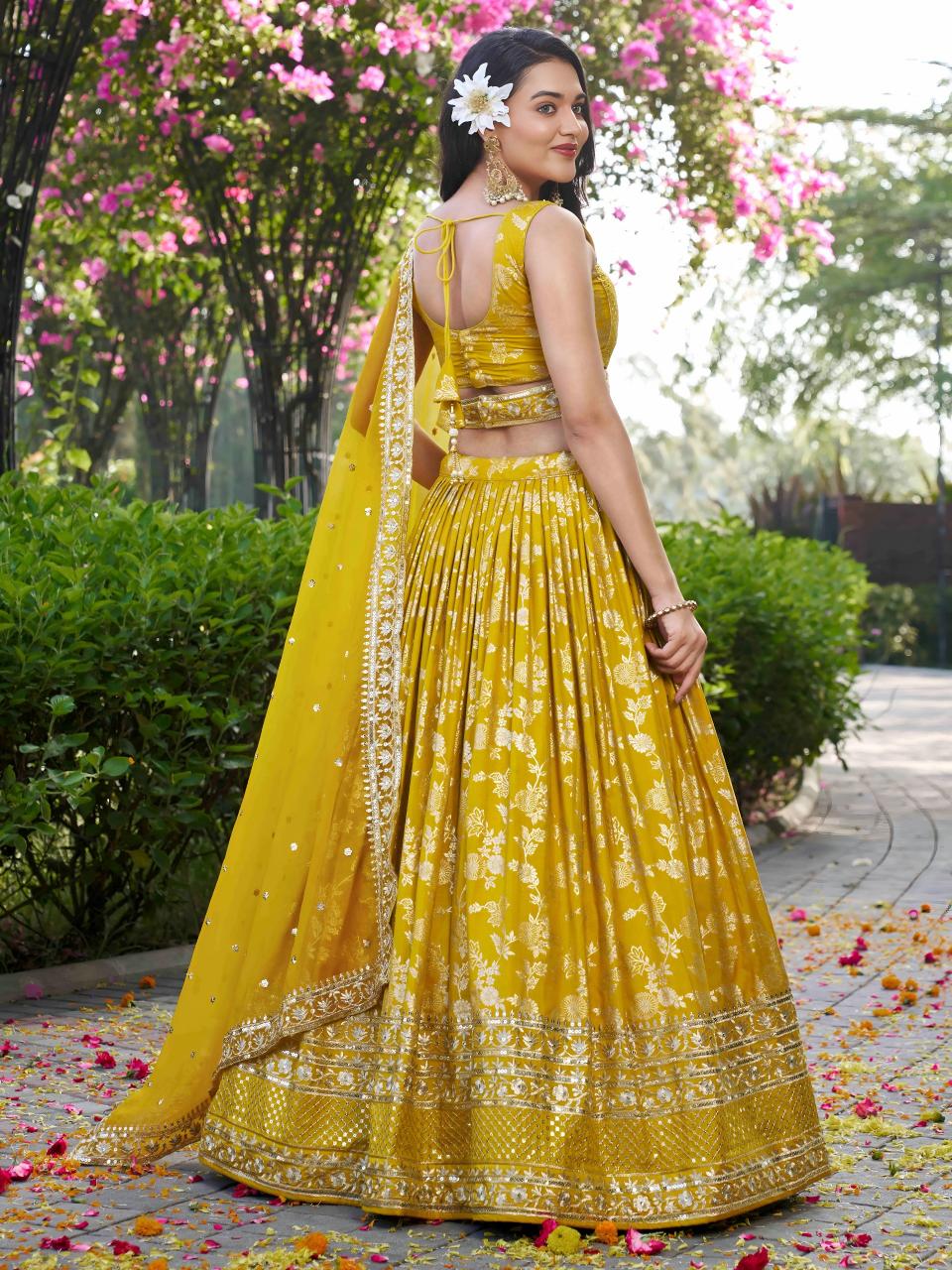 Sabella 7100 Yellow catalog order lehenga online india