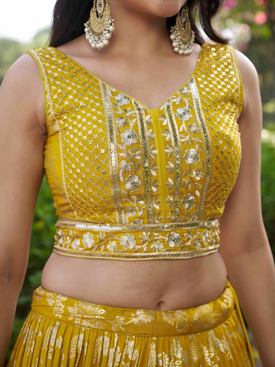 Sabella 7100 Yellow catalog order lehenga online india