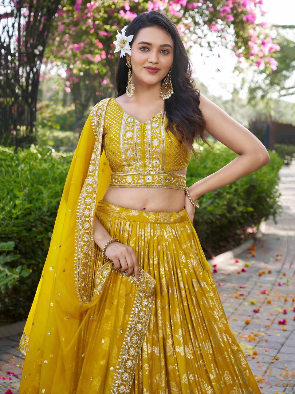 Sabella 7100 Yellow catalog order lehenga online india