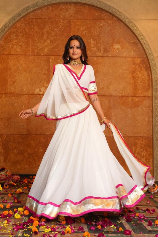 Sabella Swaroop vol 2 catalog white lehenga online india