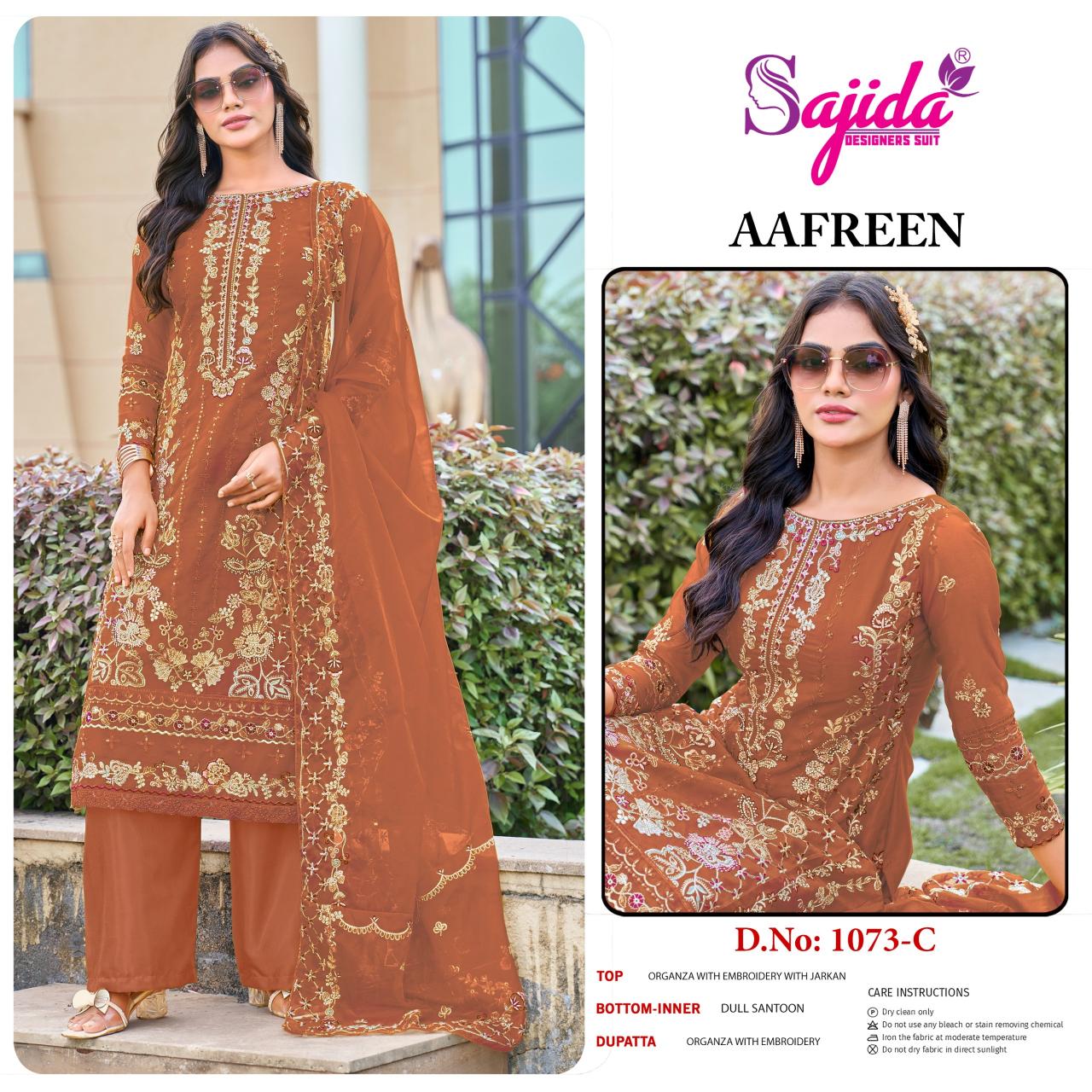 Sajida Aafreen 1073 catalog wholesale pakistani suits buy online