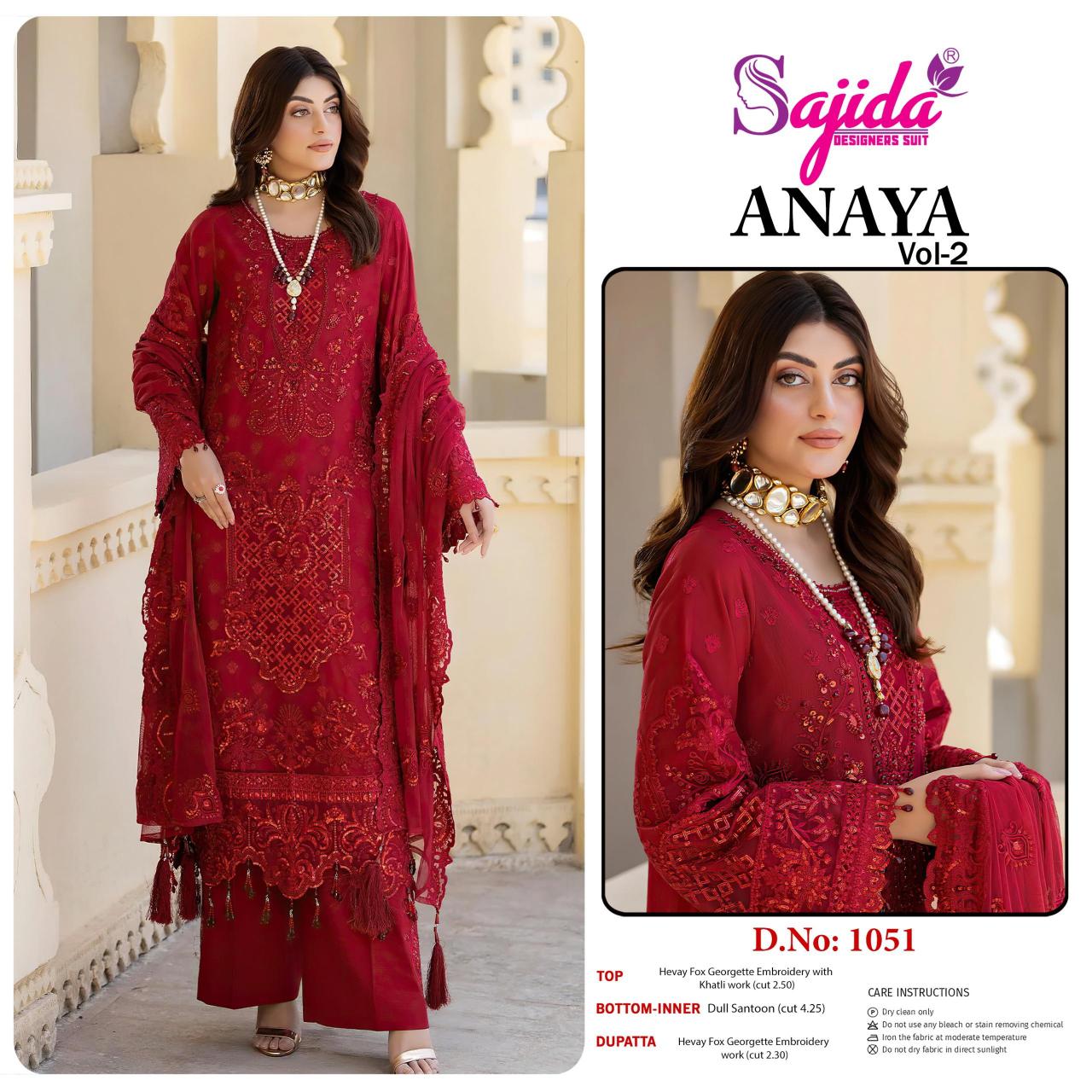 Sajida Anaya vol 2 catalog wholesale pakistani designer suits