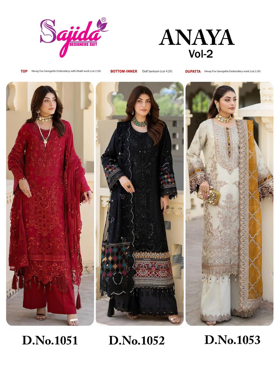 Sajida Anaya vol 2 catalog wholesale pakistani designer suits