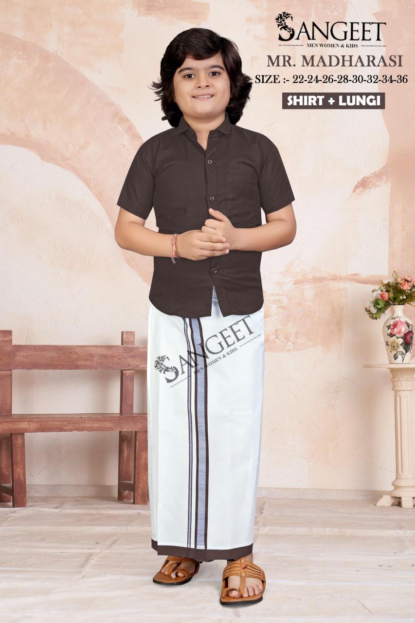 Sangeet Mr Madharasi Vol 3 Catalog kids wear Cotton Shirt With Vesti 