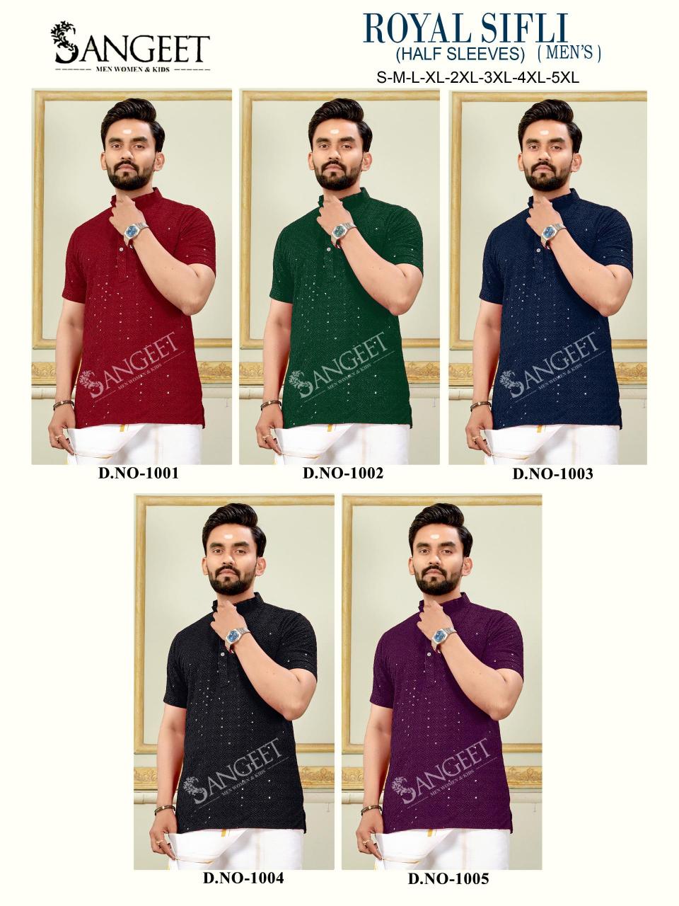 Sangeet Royal Sifli Vol 5 Catalog Mens Rayon Short Kurta