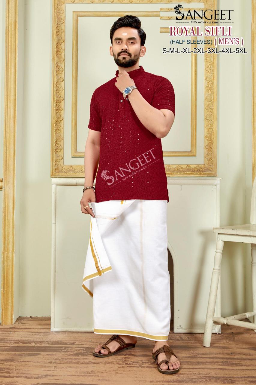 Sangeet Royal Sifli Vol 5 Catalog Mens Rayon Short Kurta
