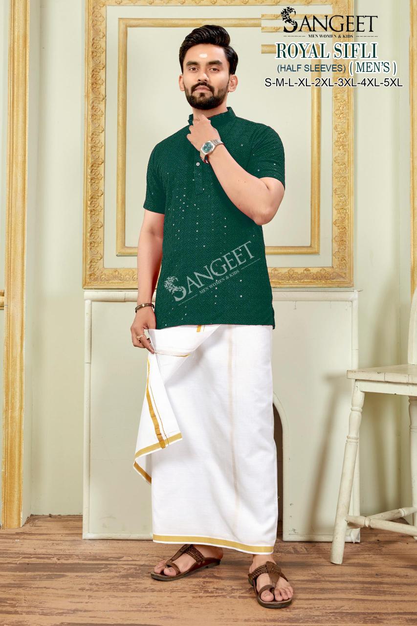 Sangeet Royal Sifli Vol 5 Catalog Mens Rayon Short Kurta