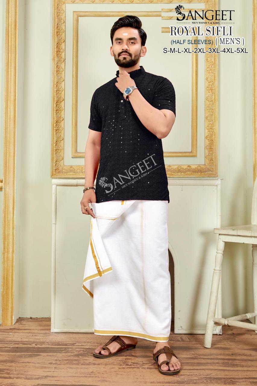 Sangeet Royal Sifli Vol 5 Catalog Mens Rayon Short Kurta