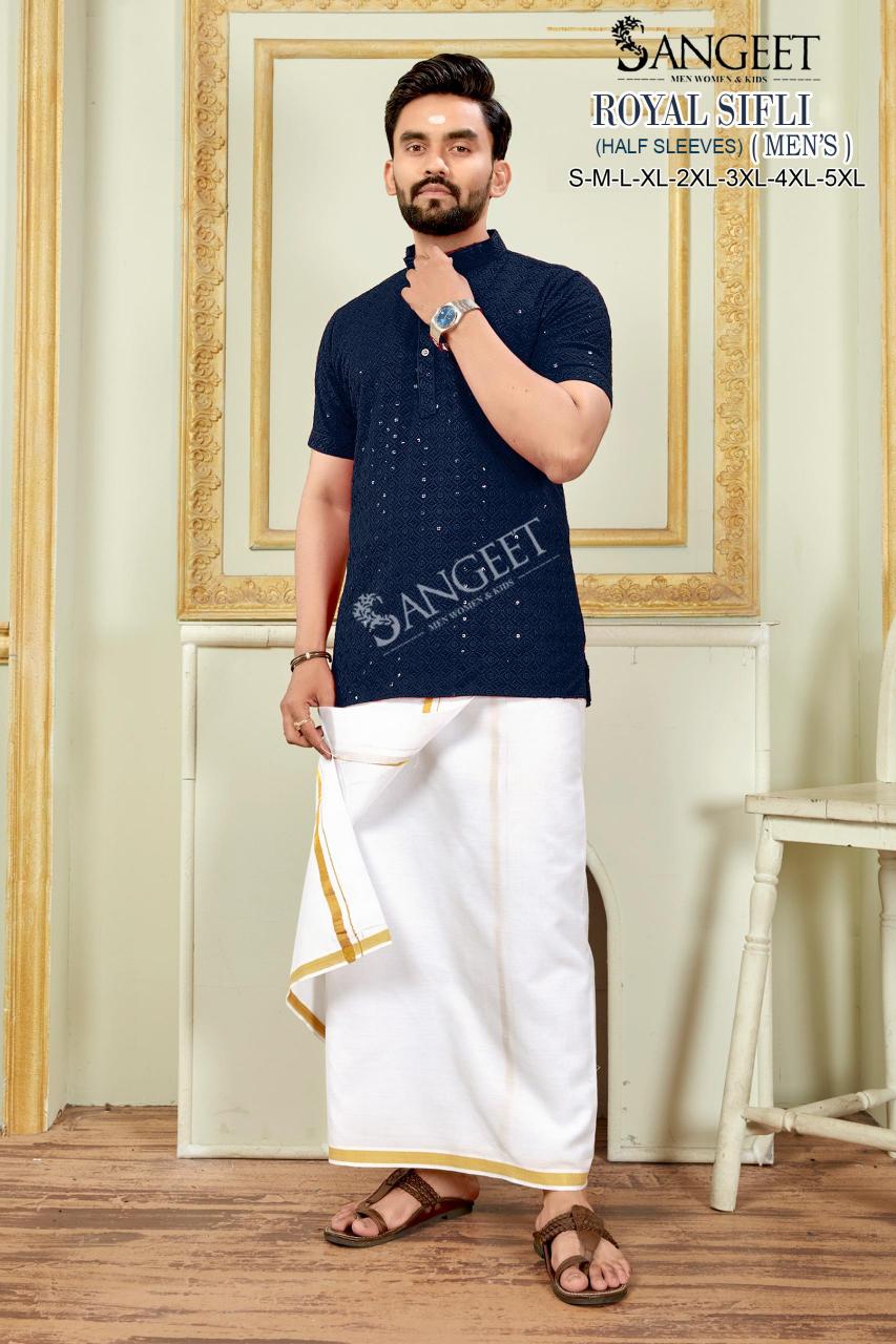 Sangeet Royal Sifli Vol 5 Catalog Mens Rayon Short Kurta