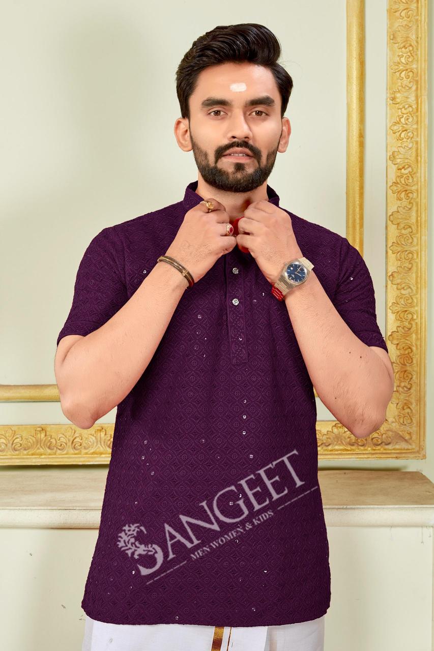 Sangeet Royal Sifli Vol 5 Catalog Mens Rayon Short Kurta