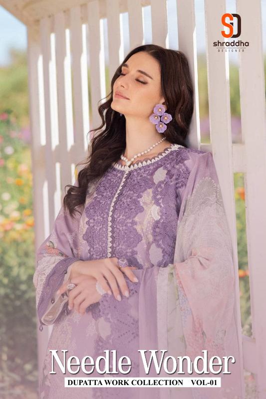 Sharaddha Needle Wonder Vol 0.1 catalog Chiffon Duppatta pakistani suits in dubai wholesale