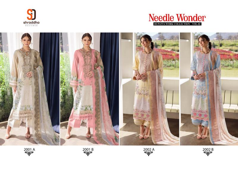 Sharaddha Needle Wonder Vol 2 catalog Cotton Duppatta pakistani suits wholesale india